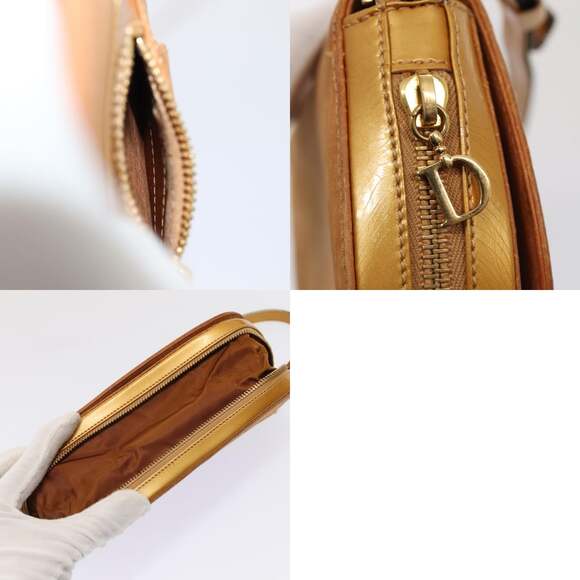 DIOR Trotter Canvas Shoulder Bag Brown Gold - Picture 13 of 14